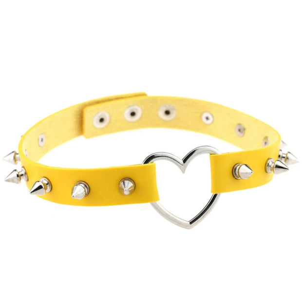 Cool Punk Goth Rivet Choker Necklace