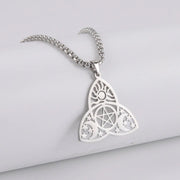 Viking Witch Celtic Knot Pendant Necklace Stainless Steel