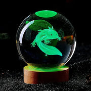 3D Axolotl Laser Engraved Crystal Ball