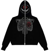 Y2K Rhinestone Autumn Goth Hoodie