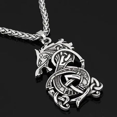 Viking Dragon Pendant Necklace