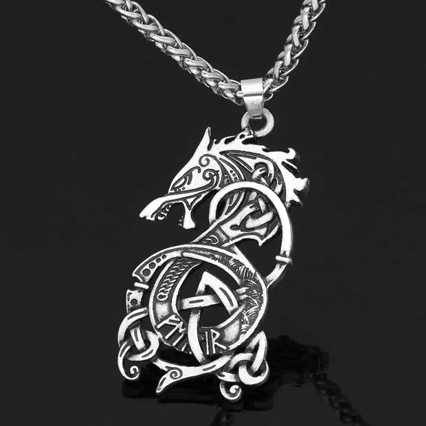 Viking Dragon Pendant Necklace