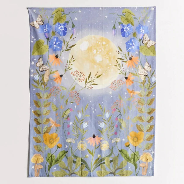 Psychedelic Moon Starry Tapestry