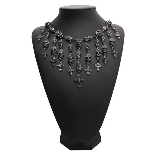 Fashion Skeleton Department Skull Cross Crystal Jewelry