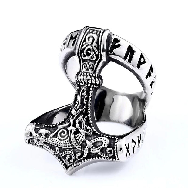 Beier 316L Stainless Steel Viking Scandinavian Ring for Men