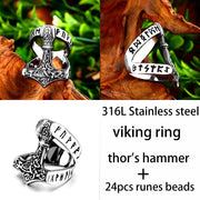 Beier 316L Stainless Steel Viking Scandinavian Ring for Men