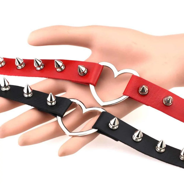 Cool Punk Goth Rivet Choker Necklace