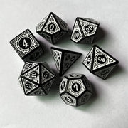 Polyhedral 7-Die Carved Pattern Dice Set