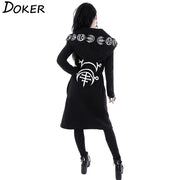 Gothic Punk Black Long Women Hoodies