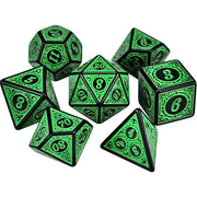 Polyhedral 7-Die Carved Pattern Dice Set