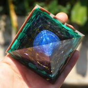 Lapis Lazuli Sphere Orgone Pyramid: Crystal Healing Orgonite