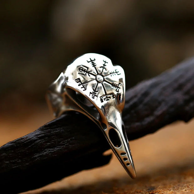 Vegvisir skull Ring