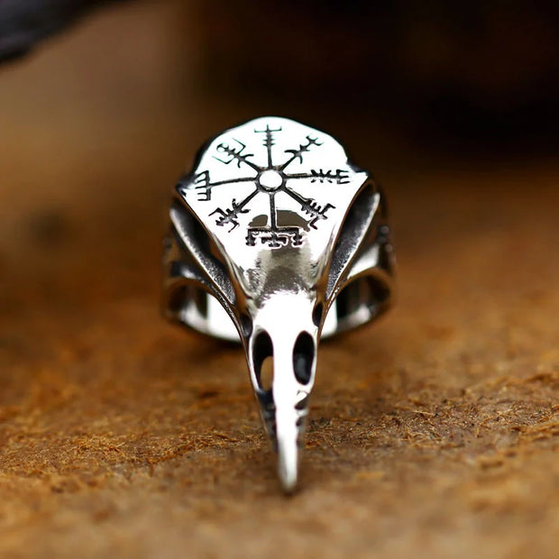 Vegvisir skull Ring